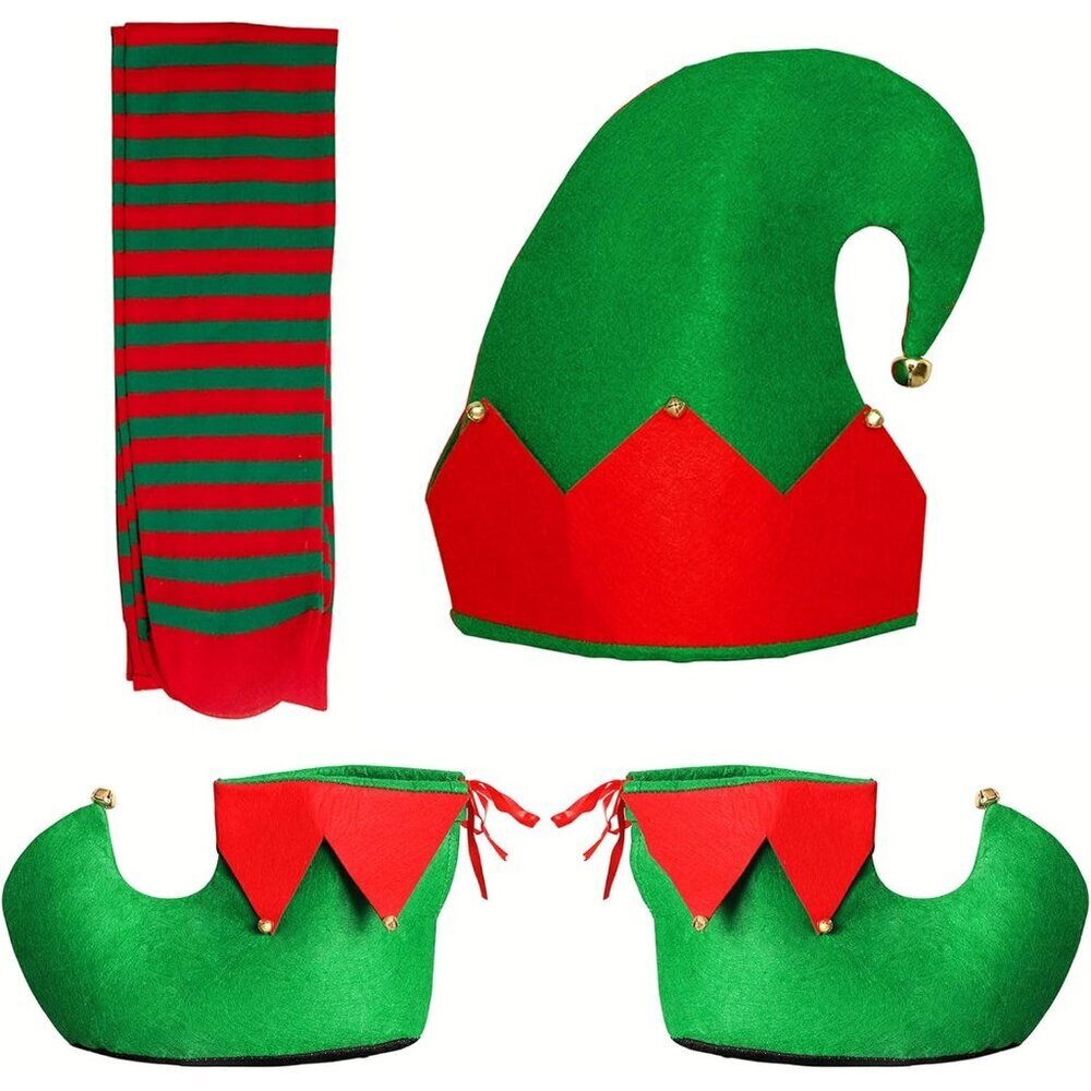 Elf Costume Set Felt Accessories for Christmas Party Adults Kids